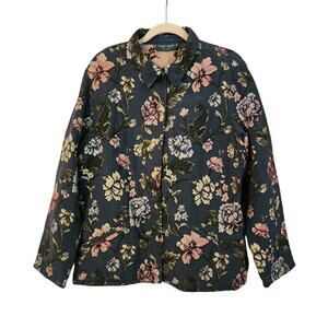 Lemon Grass Studio Floral Tapestry Jacket XL Cottagecore Artsy Boho